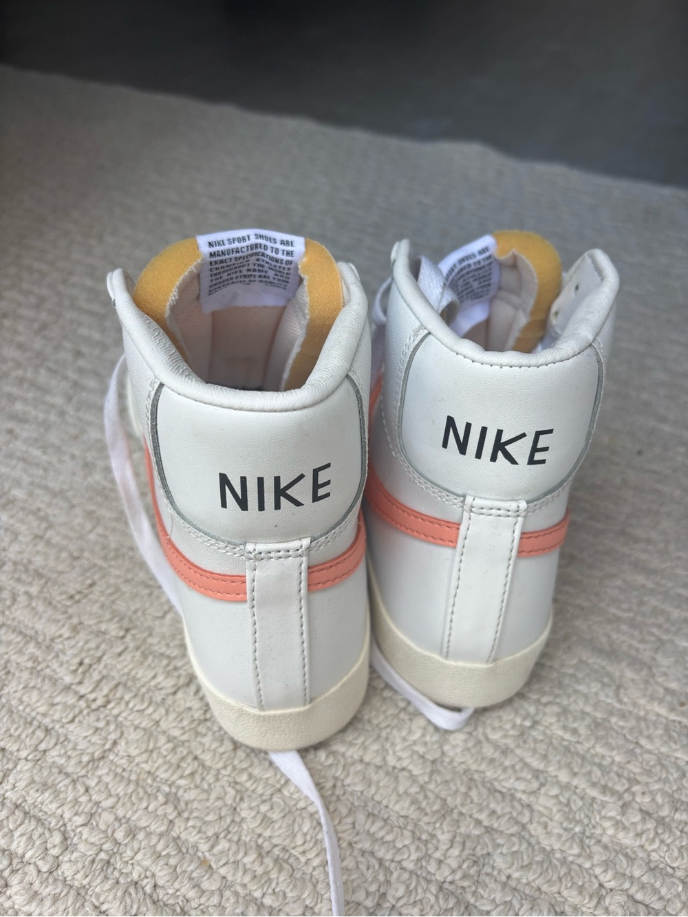 Nike Women’s High-Top Sneakers in Coral/White - Picture 3 of 7
